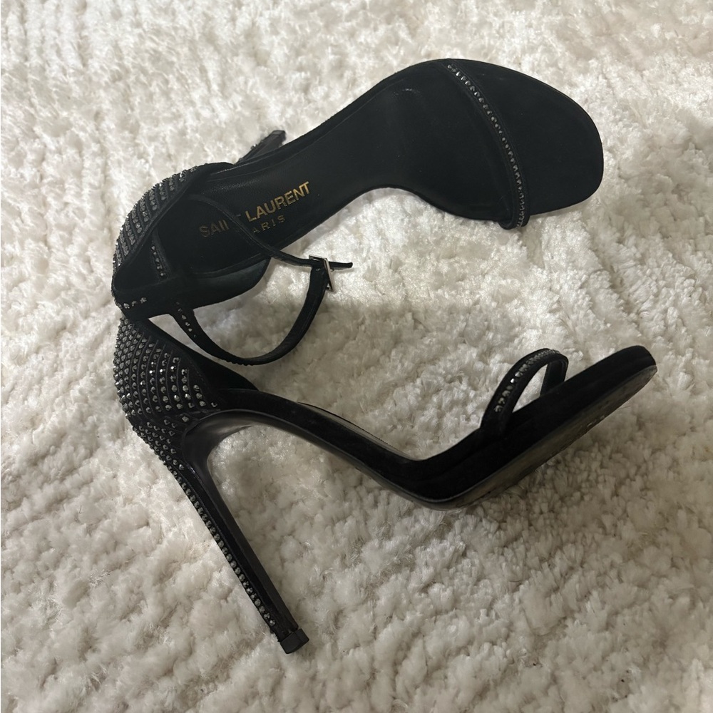 Saint Laurent Black Strappy Heels